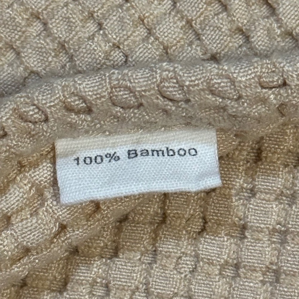 Bamboo Waffle Knit Baby Blanket Cream 32x32 Soft Cozy - Picture 4 of 4